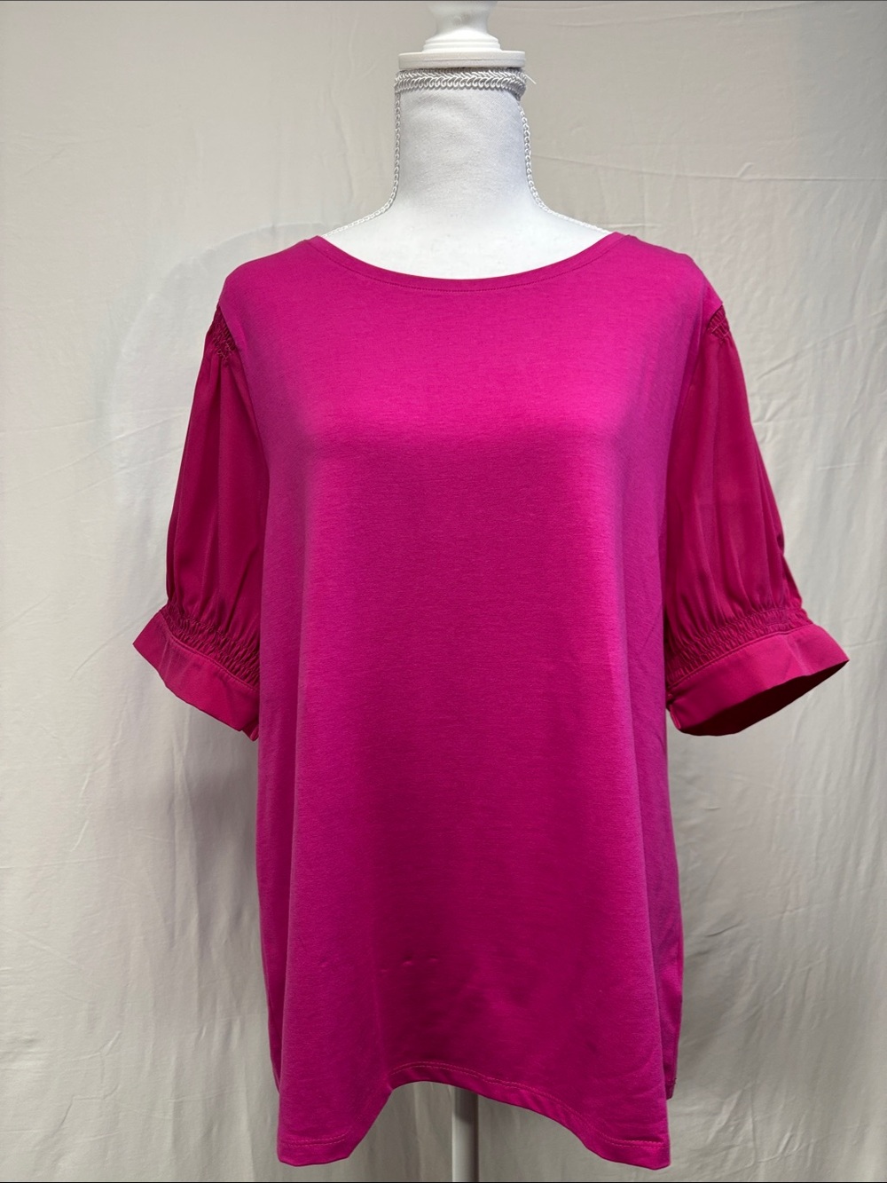 Talbots Bold Fuchsia Short Sleeve Top